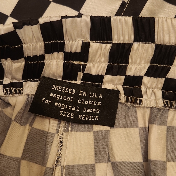 LALA ORIGINAL: Lala Satin Playsuit in Checkerboard - Picture 6 of 10